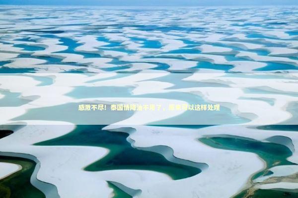 感激不尽！泰国情降油不用了，原来可以这样处理