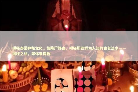 探秘泰国神秘文化，情降尸降蛊，揭秘那些鲜为人知的古老法术——揭秘之旅，等你来探险！ 泰国情降法事